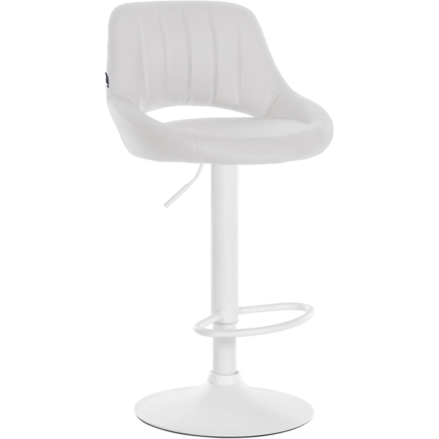 DELUKE Barhocker SEGAD Kunstleder Weiß 47x48x85cm Weiß Barstuhl Höhenverstellbar Mit Lehne Drehbar Tresenhocker Tresenstuhl