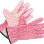 3er-Set Baumwoll-Gartenhandschuhe Gr. 8, rosa mit weißen Punkten. Arbeitshandschuhe für Komfort und Schutz.