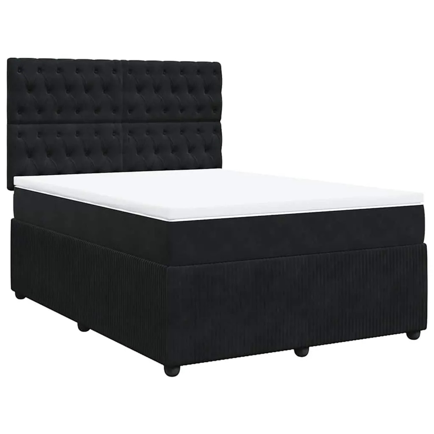 vidaXL Boxspringbett mit Matratze Schwarz 160x200 cm Samt 3294690 günstig online kaufen