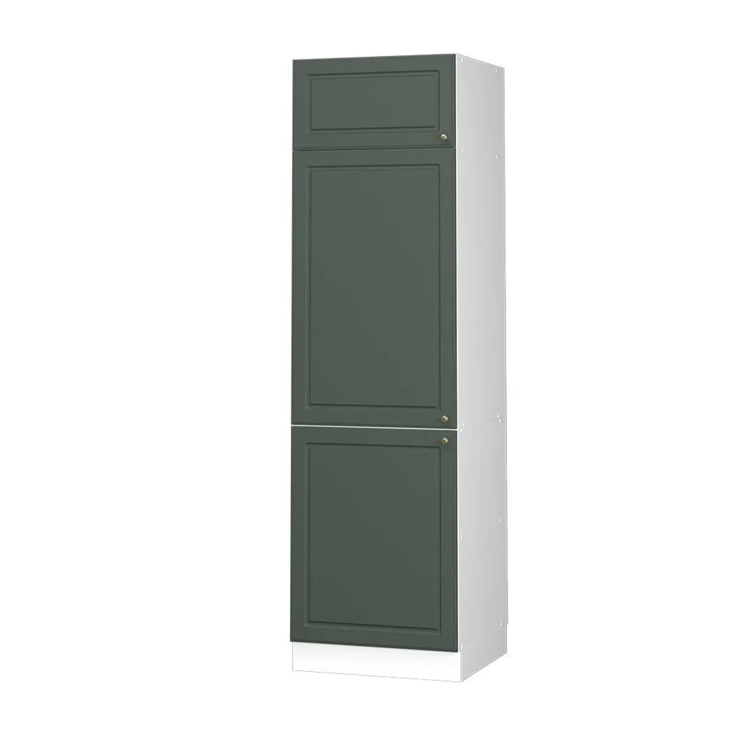 Vicco Kühlumbauschrank Fame-Line Hochschrank für die Küche Grün-Gold Landhaus Weiß 60 cm
