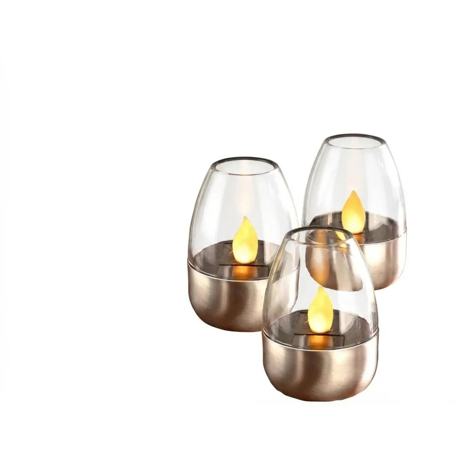 Westfalia Solar Teelichter 3er Set Glas Silber