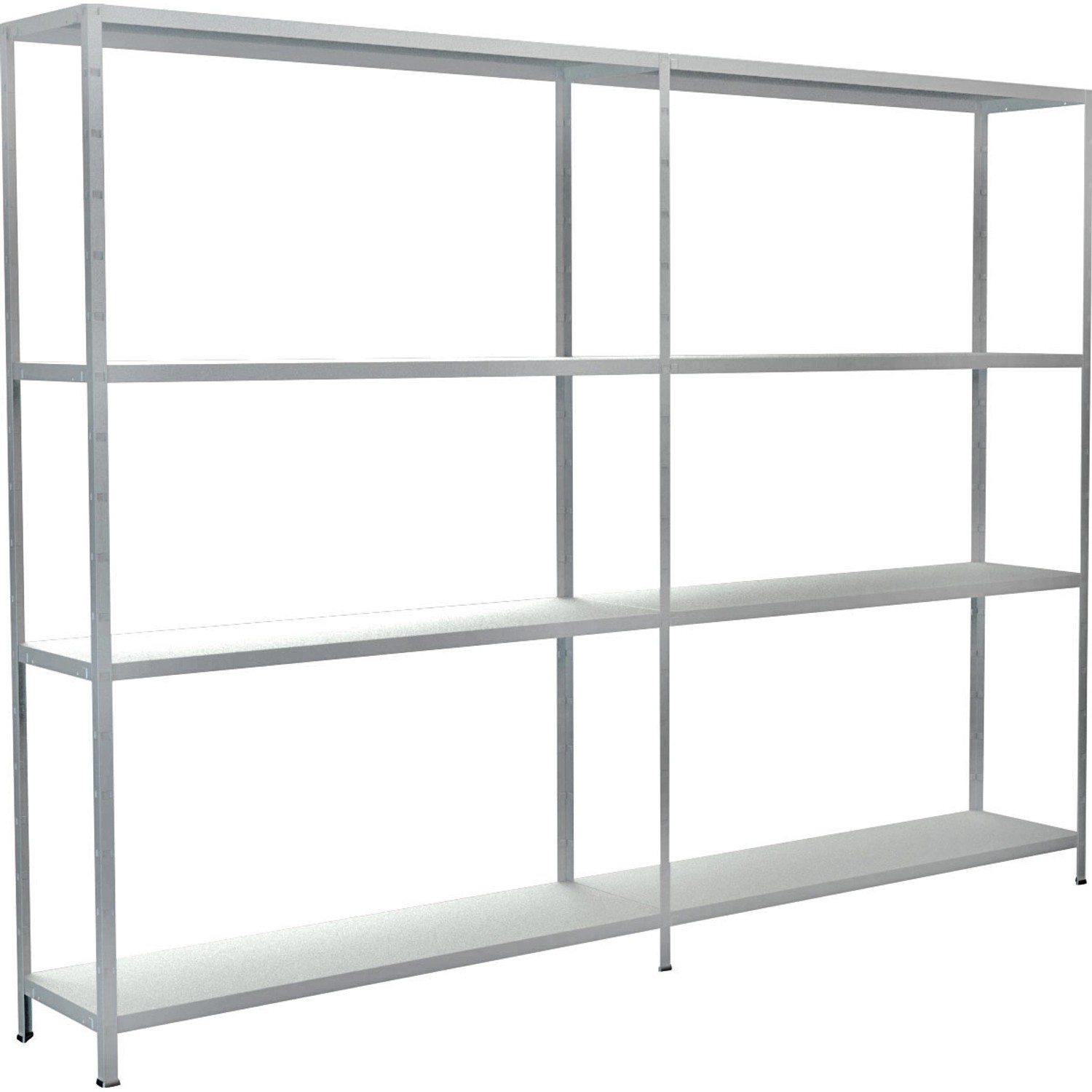 Schulte Set 1 Steckregal/Kellerregal und 1 Anbauregal Weiß 180 cm x 240 cm x 35 cm