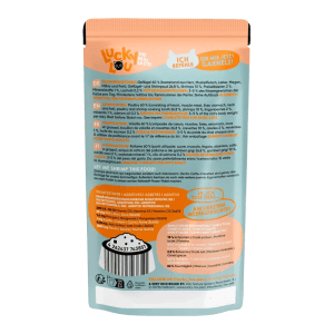 Lucky Lou Katzen-Nassfutter Adult Geflügel & Shrimps, 125g Packung.