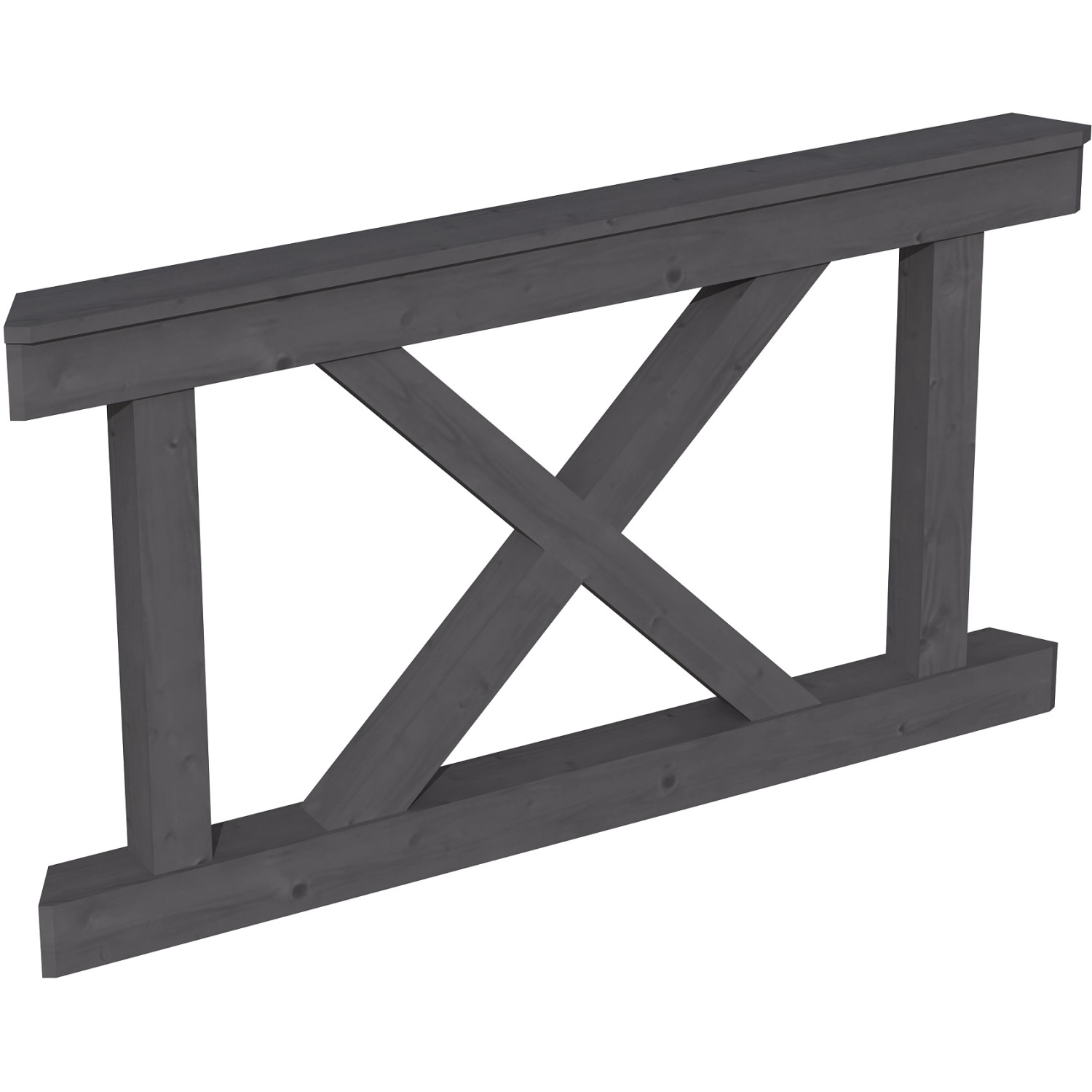 Skan Holz Brüstung Andreaskreuz 150 x 84 cm Fichte Schiefergrau