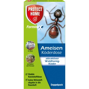 Protect Home FormineX Ameisen Köderdose, 2er-Pack. Effektive Ameisenbekämpfung für Haus und Terrasse.