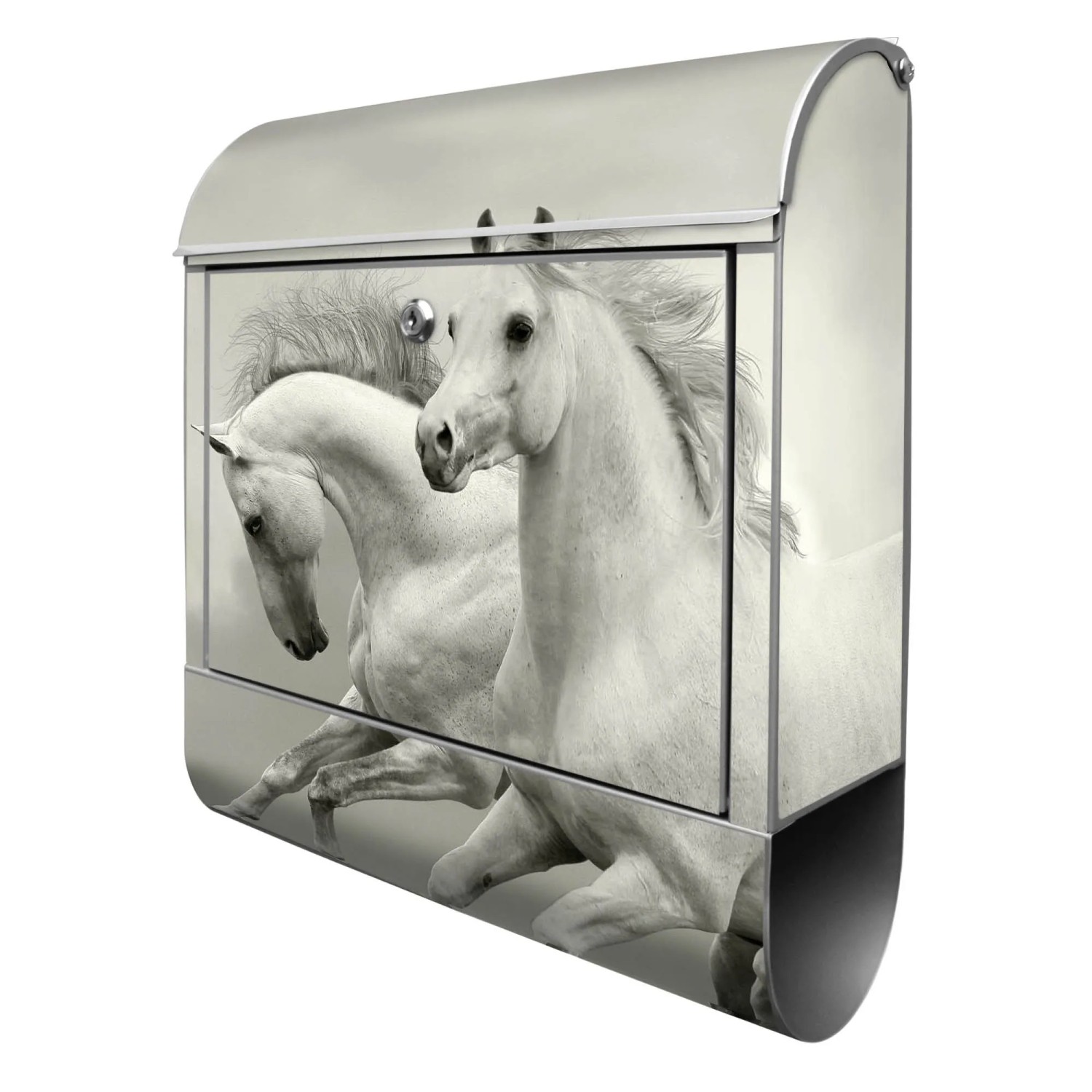 Banjado Design Briefkasten Silber Pulverbeschichtet 39x47x14cm 2 Schlüssel günstig online kaufen