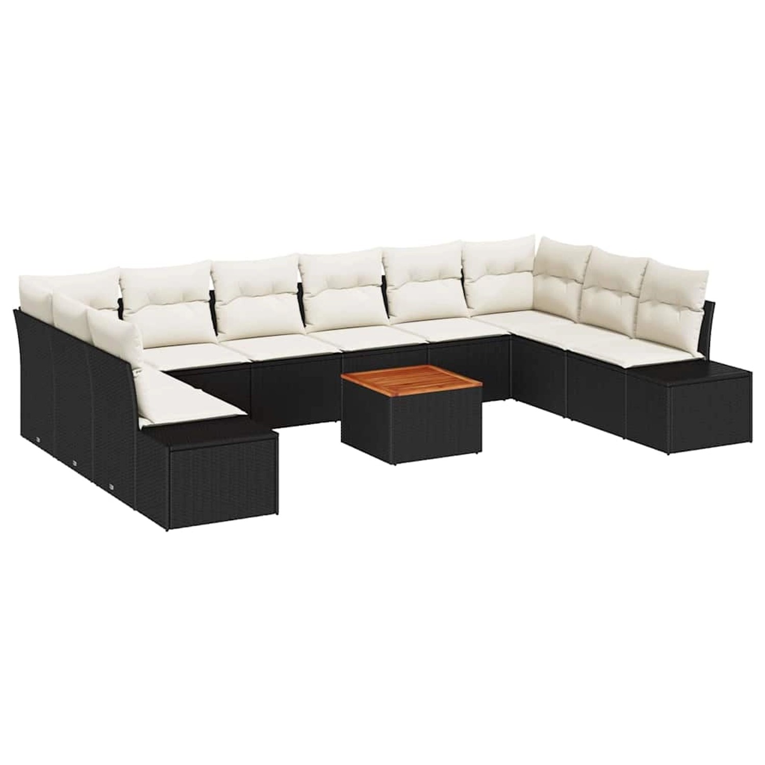 vidaXL Garten-Sofa-Set 11-Tlg Schwarz Weiß 3356675 günstig online kaufen