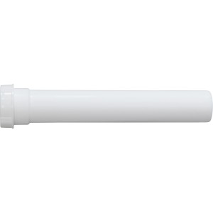 Weißes Verlängerungsrohr (40 mm x 44,8 mm) aus Kunststoff für Siphonverlängerung.