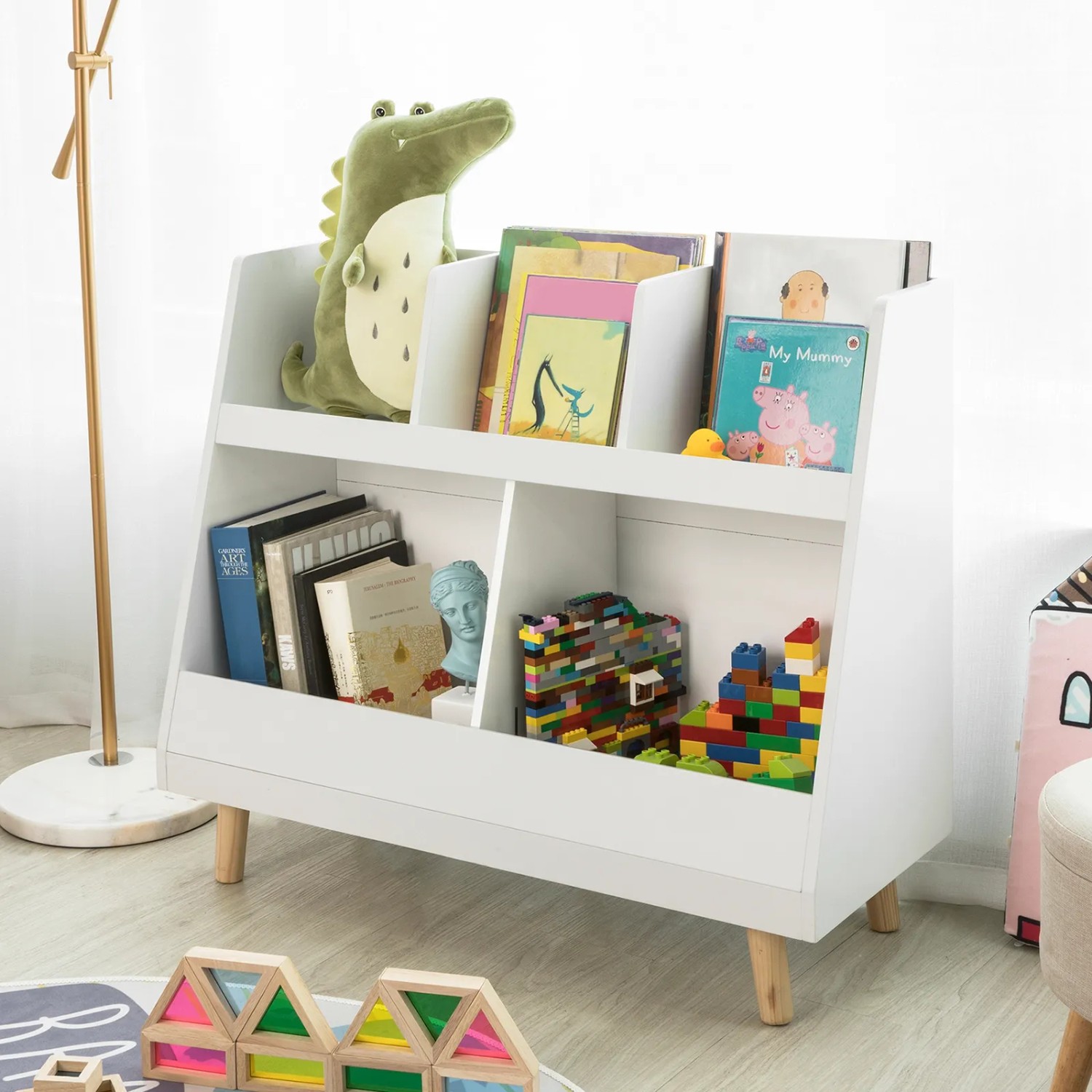 SoBuy Kinderbücherregal KMB19-W mit 5 Fächern Weiß kaufen bei OBI