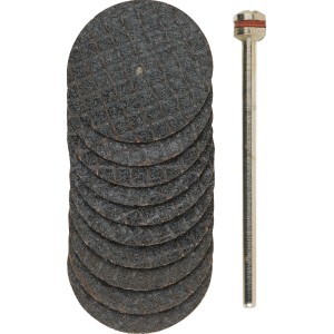 Proxxon Trennscheiben (22mm, 10 Stk.) mit Träger für Miniaturwerkzeuge.