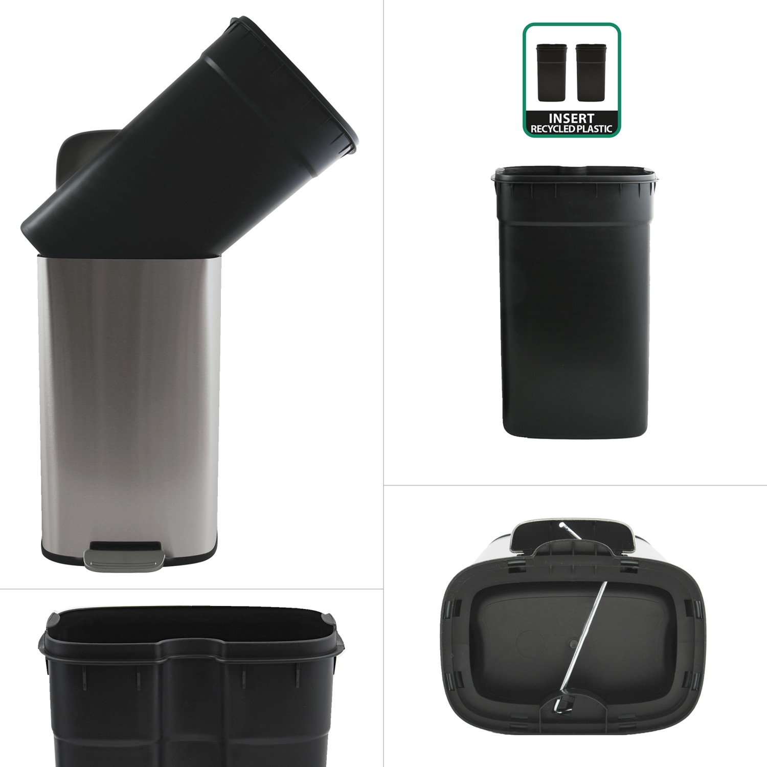 Spirella Kosmetikeimer Akira, 30 l, Edelstahl mit Pedal und Inneneimer.