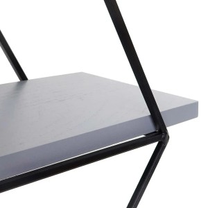 BERLINLODGE Wandregal Rautenförmig HxBxT 60x55x12cm Industriedesign Echtholz Grau-Blau Hängeregal Regal