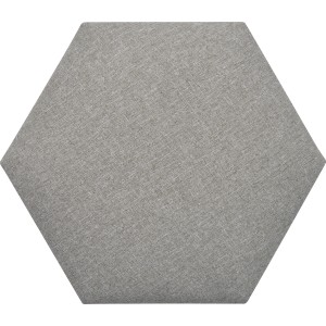 Hellgraues Wandkissen Hexagon (30x30 cm) mit Struktur für Dekor-Paneele.