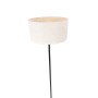 Schwarze QAZQA Stehlampe Simplo mit hellgrauem Stoffschirm, 170cm hoch.