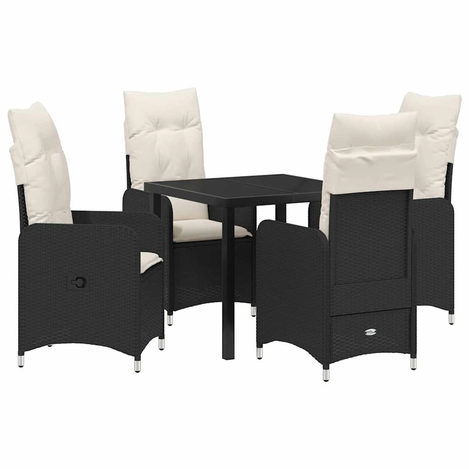 vidaXL Garten Essgruppe mit Kissen 5-Tlg Schwarz Poly Rattan 3379633 günstig online kaufen