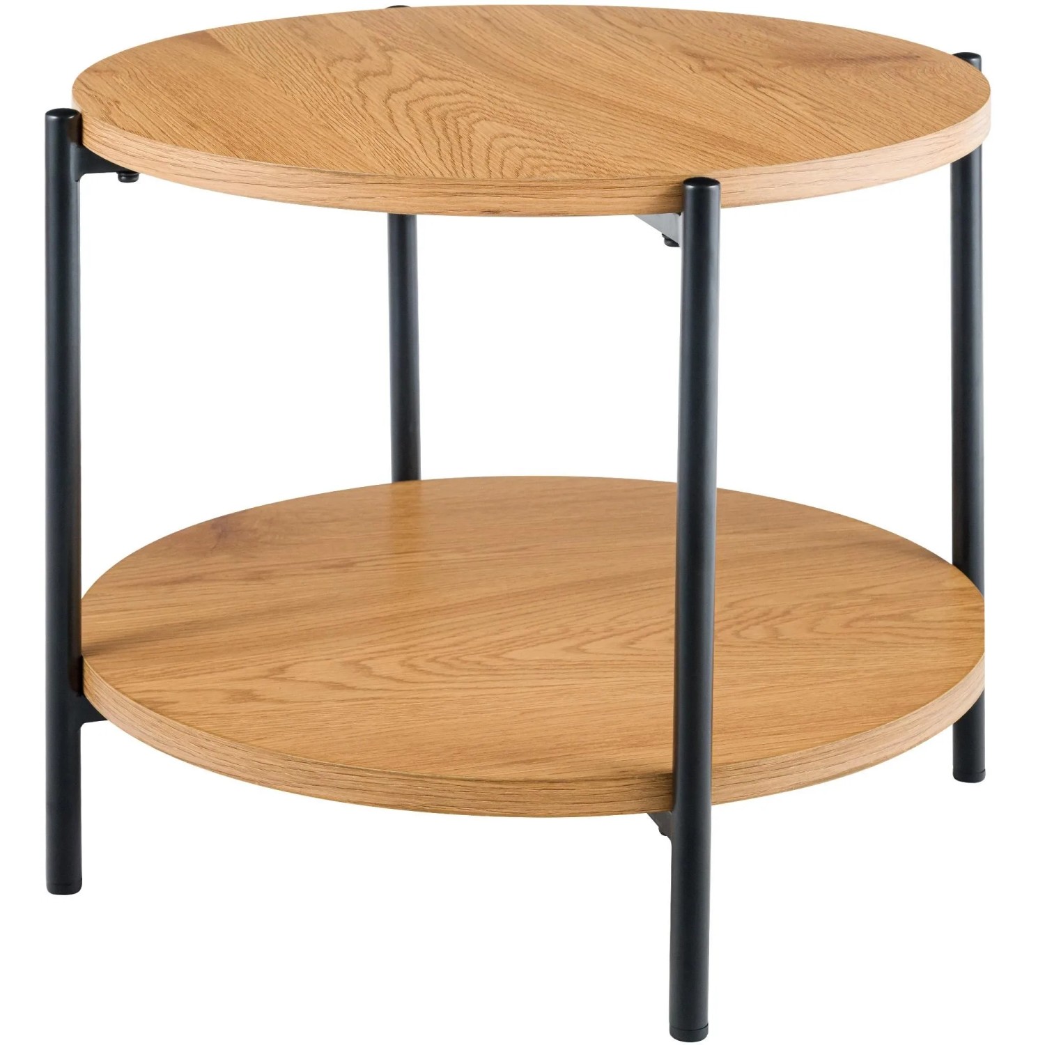 DELUKE Couchtisch BAZON Holz Natura 50x50x40cm Sofatisch Rund Beistelltisch Holz Wohnzimmertisch Klein
