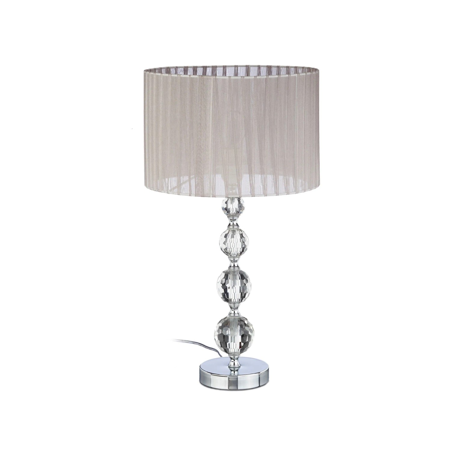 Relaxdays Nachttischlampe Kristallglas mit Kabelschalter 53 x 29,5 x 29,5 cm