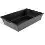 Schwarze Pergart Pflanzwanne aus galvanisiertem Stahl, ideal für Gewächshaus-Zubehör.