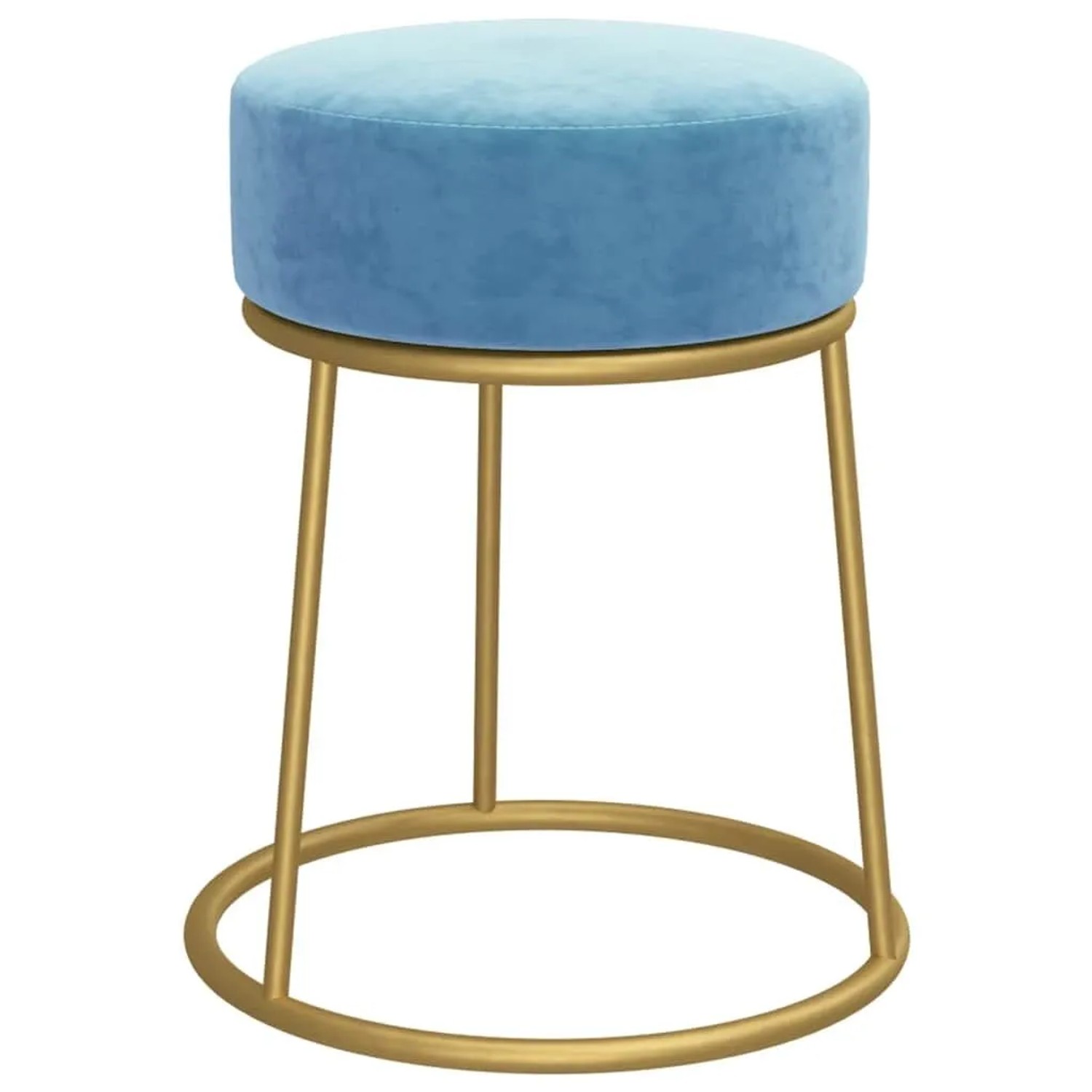 vidaXL Runder Hocker Hellblau Samt 340261