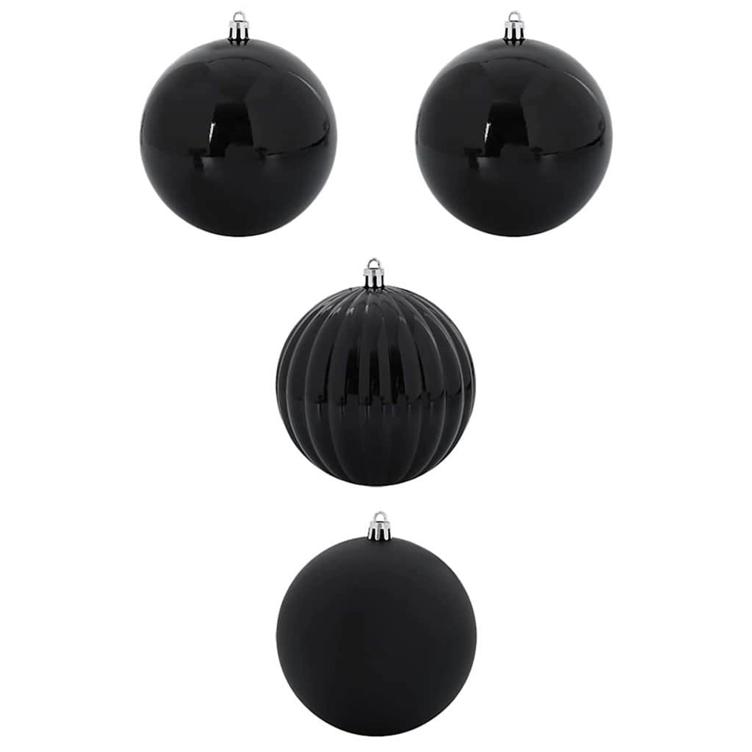 vidaXL Weihnachtskugel-Set 4-Tlg Schwarz XXL 42018859