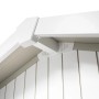 Detailansicht: Graugrünes Grosfillex Kunststoff-Gartenhaus Deco 4,9 m² mit Belüftung.