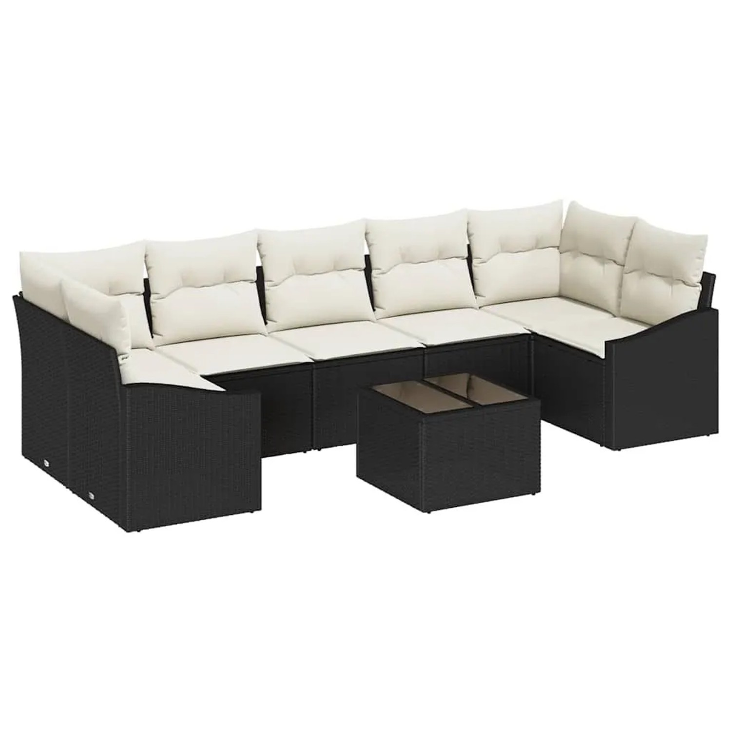 vidaXL Sofa Set Schwarz und Creme 55 x 55 x 37 cm Poly-Rattan 3346637 günstig online kaufen