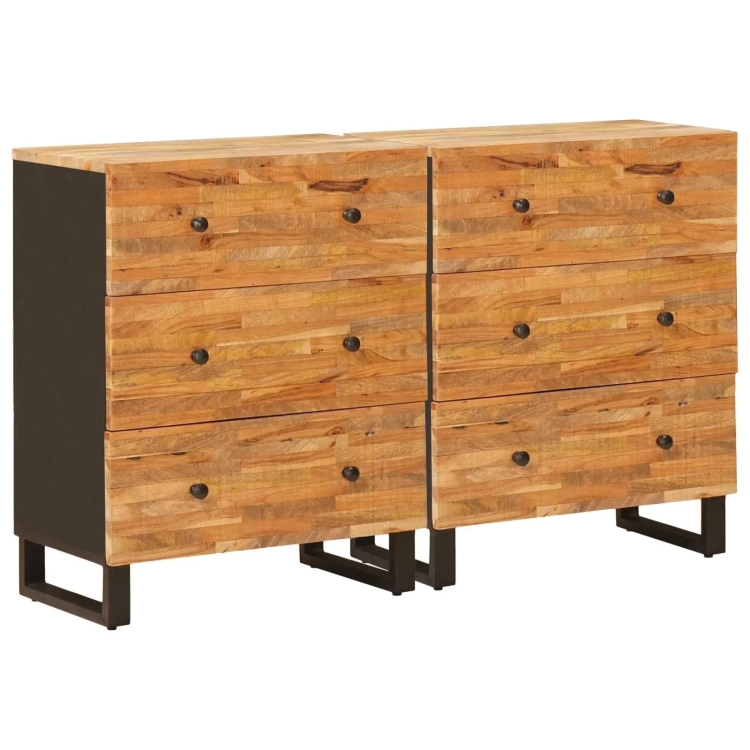 vidaXL Sideboard 2 Stk Braun 60 x 33 x 75 cm Massivholz Mango 3310100 günstig online kaufen