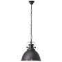 Schwarze Brilliant Pendelleuchte Jesper, Ø 38 cm, im Industrie-Stil.