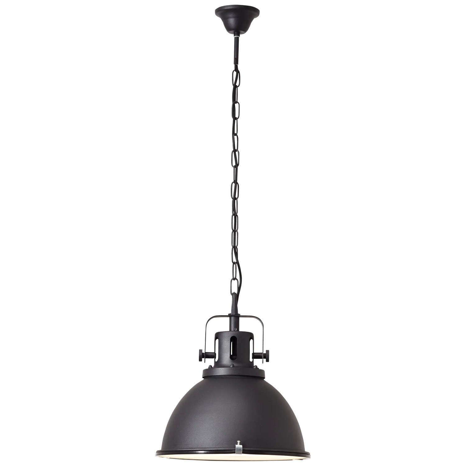 Schwarze Brilliant Pendelleuchte Jesper, Ø 38 cm, im Industrie-Stil.