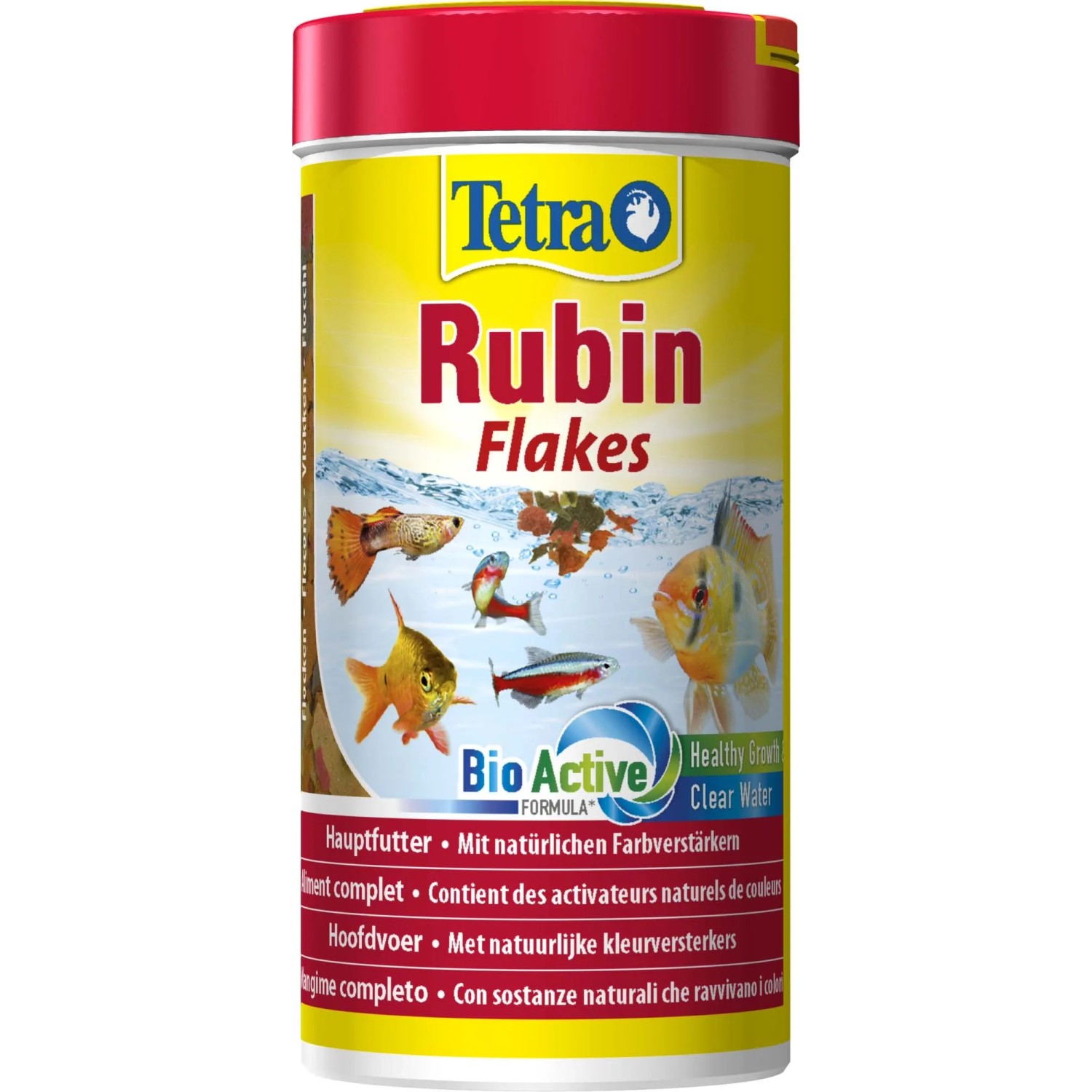 Tetra Rubin Flockenfutter 250ml für Zierfische mit natürlichen Farbverstärkern.