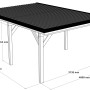 Holzbrüder Einzelcarport Ralf, naturbelassen mit dunkelgrauem Blechdach, Maße: 400x600 cm.