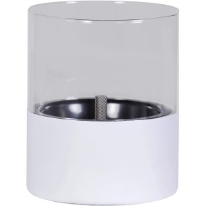 Tenderflame Tischfeuer Lilly, weißes Glas, 250 ml, Deko-Kamin für Innen & Außen.