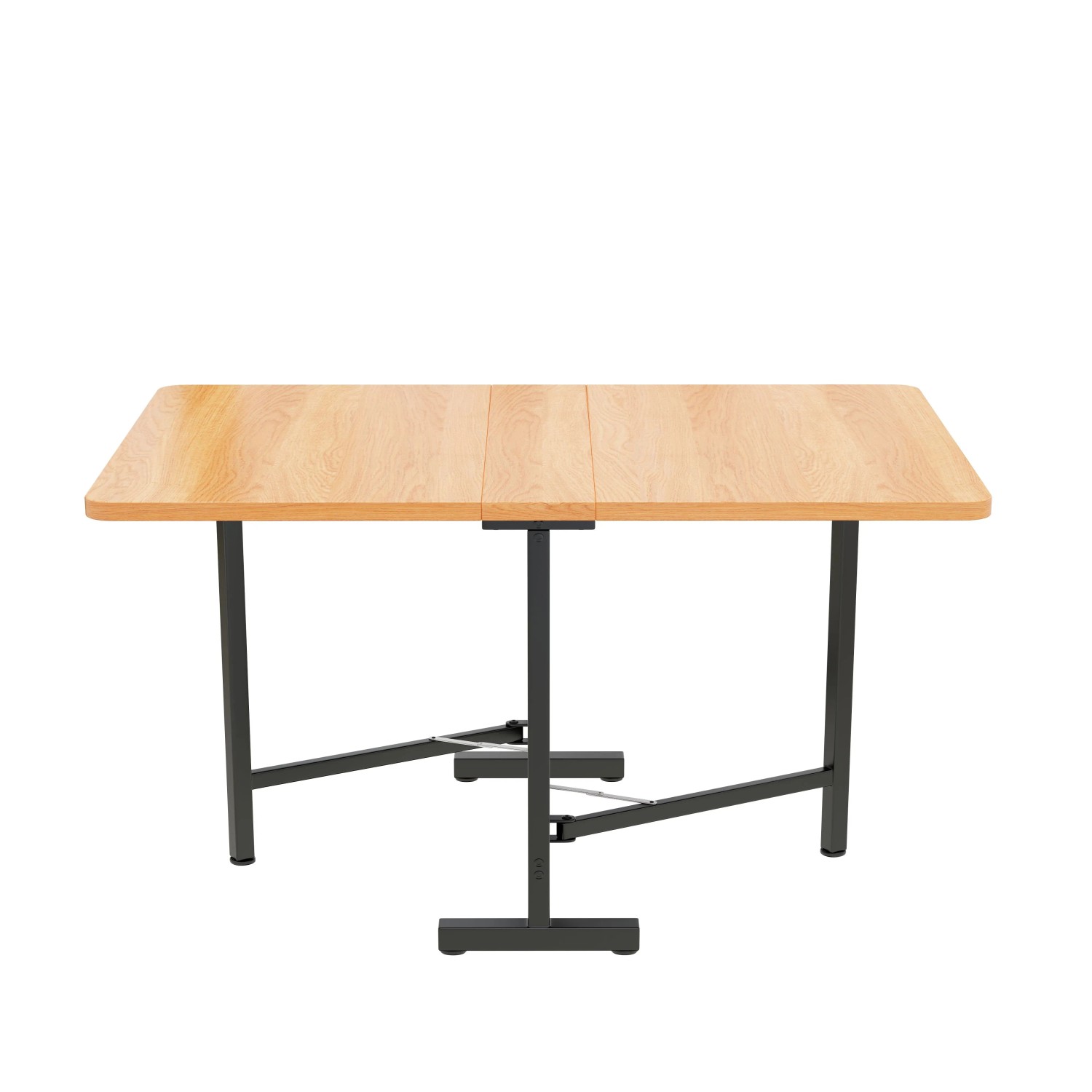 okwish Esstisch Ausziehbarer Esstisch Klappbar und Hochfeste Legierungsstütze 120 × 80 cm Natur