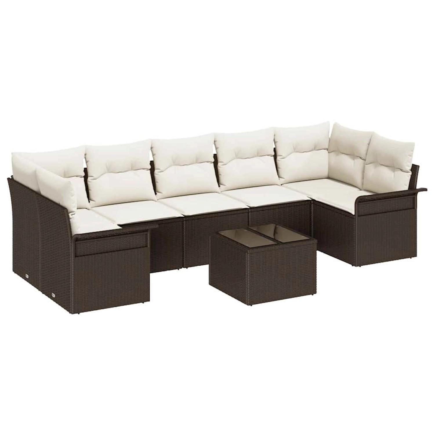 vidaXL 8-Teiliges Garten-Sofa-Set mit Kissen aus Braunem Poly Rattan 334527 günstig online kaufen