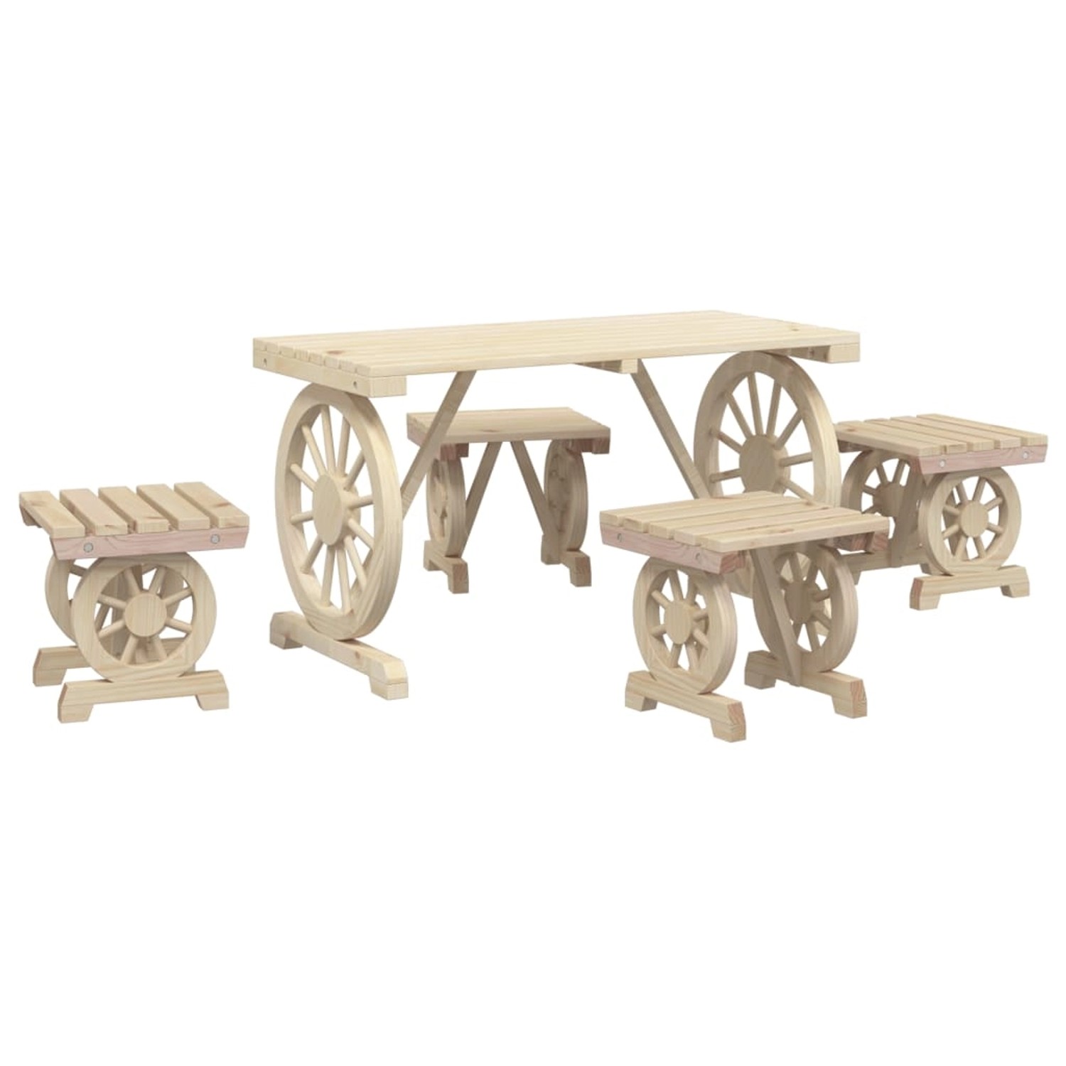 vidaXL 5-Tlg Garten-Essgruppe Massivholz Tanne 3207139 günstig online kaufen