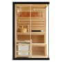 Artsauna Vantaa Sauna 120x120cm mit 3,5 kW Ofen, Holzsauna mit Glasfront und Zubehör.