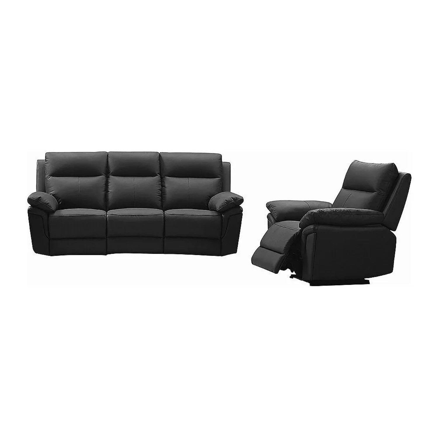 Vente-unique Couchgarnitur Mit Sessel Pakita Schwarz 208 cm  98 cm