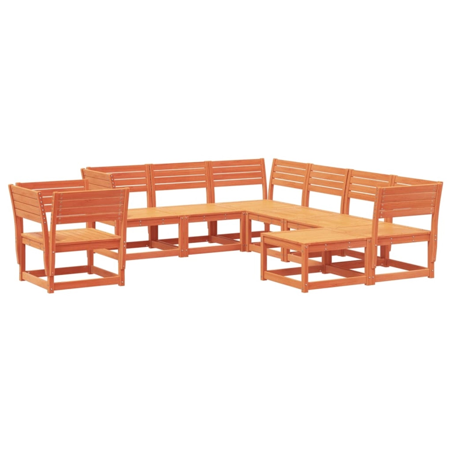 vidaXL 8-tlg Garten-Lounge-Set Wachsbraun Massivholz Kiefer