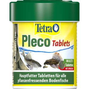 Tetra Pleco Tablets, Fischfutter-Pellets für pflanzenfressende Bodenfische im Aquarium, 120 Stück.