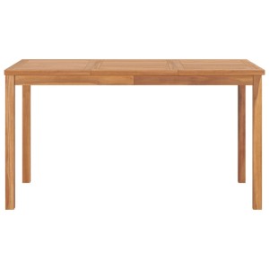 Rechteckiger Garten-Esstisch aus Teakholz, 140x80 cm, ideal für Terrasse und Garten.
