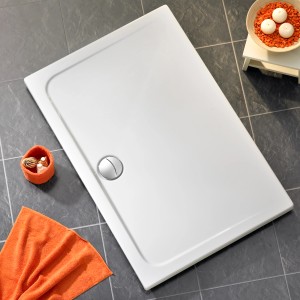 Rechteckige, extraflache Ottofond Duschwanne Maui, 120x90 cm, aus weißem Acryl.