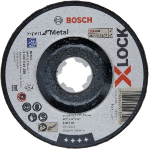 Bosch X-Lock Schruppscheibe Expert for Metal, 125 mm Durchmesser. Zubehör für Winkelschleifer.