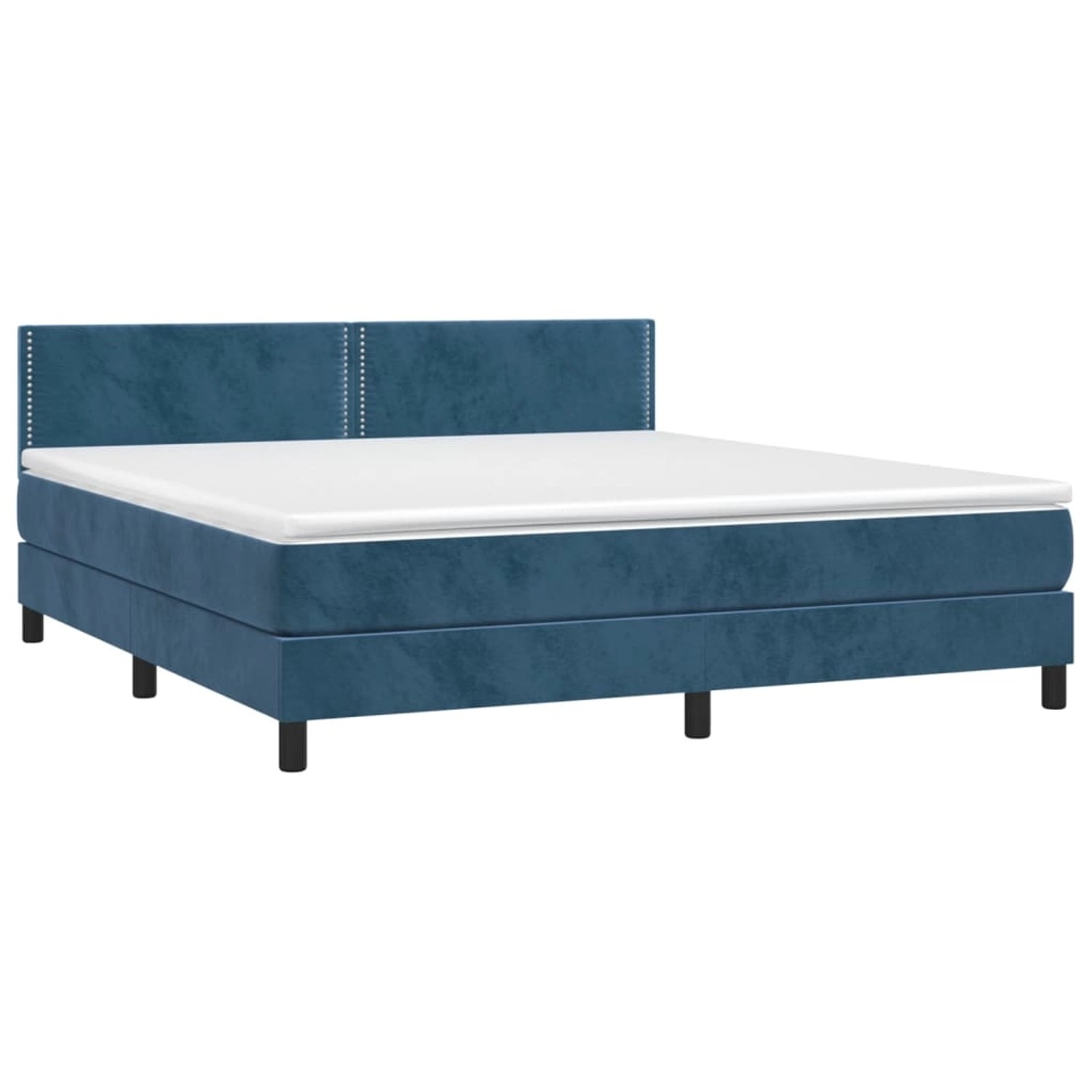 vidaXL Boxspringbett mit Matratze & LED Dunkelblau 160x200 cm Samt 3134355 günstig online kaufen