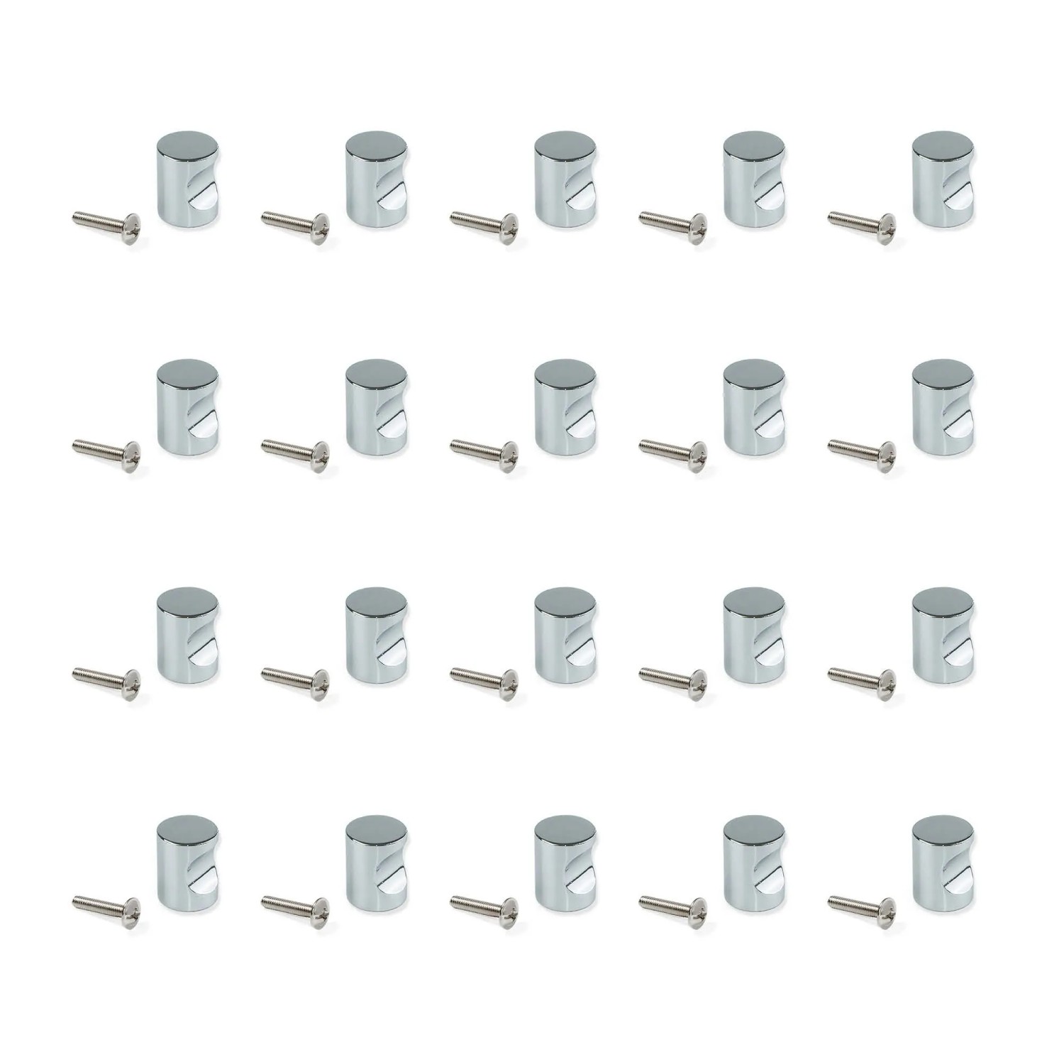 Emuca Lot von 25 Möbelknopfe Benetusser Durchmesser 41 mm Zamak Nickel Satiniert