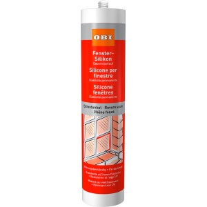 OBI Fenster-Silikon Eiche Dunkel, 310ml Kartusche für dauerelastische Fensterabdichtung.