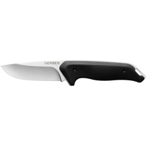 Gerber Gürtelmesser Moment mit feststehender Klinge (8,8 cm) und schwarzem Griff.