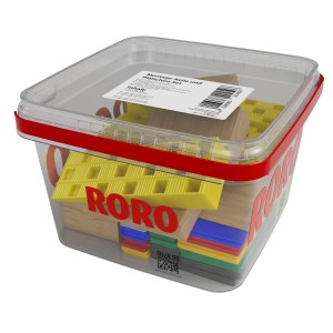 Roro Montagekeile & Plättchen-Set, 50-teilig im Eimer, verschiedene Farben und Größen.