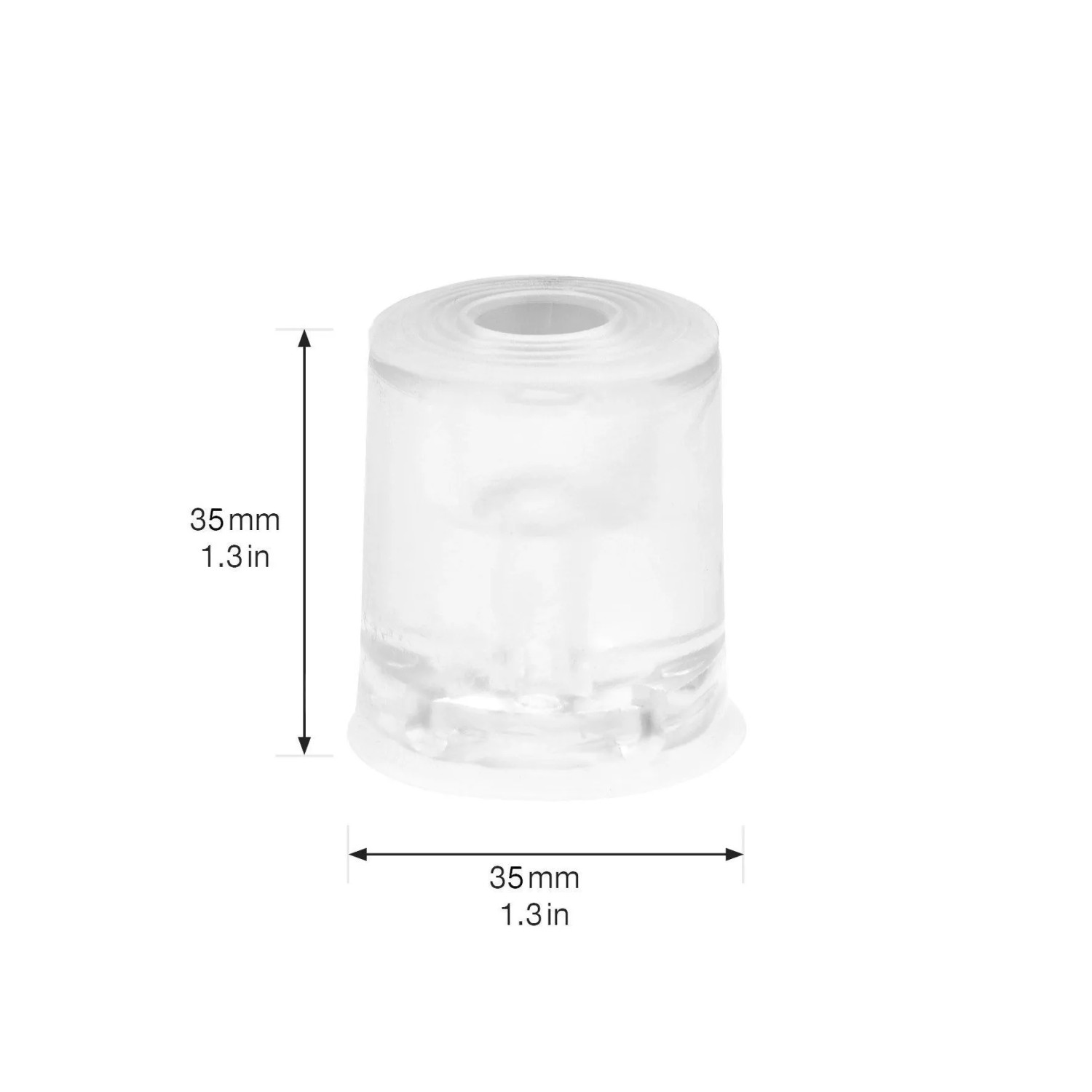 Wagner Vulkano Türstopper, transparent, Gummi, Ø 35 mm. Boden- oder Wandmontage.