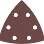 Braunes Bosch Delta-Schleifblatt, Körnung 180, mit 6 Löchern für Deltaschleifer. Ideal für Holz & Lack.