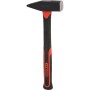 KS TOOLS Schlosserhammer 1000g mit schwarzem Kopf und rotem Fiberglasstiel. Robustes Handwerkzeug für präzise Arbeiten.